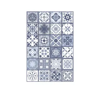 Walplus Lisbon Blue Tile Stickers Tiles Backsplash for Kitchen,Room PVC