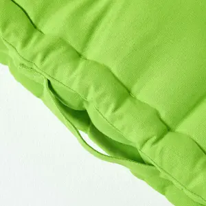 Homescapes Cotton Lime Green Floor Cushion, 50 x 50 cm