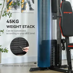 SPORTNOW Home Gym Machine Compact Multi Gym with 45kg Weight Stack