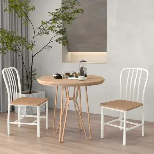 Costway Set of 2 Dining Chair Armless Spindle Back Kitchen Chairs W/ Ergonomic Seat