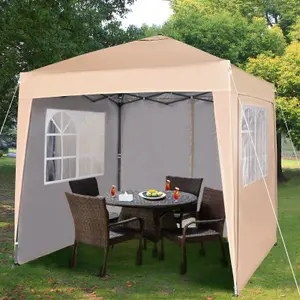 MCC Direct 2X2 Pop up Beige Gazebo with Sides