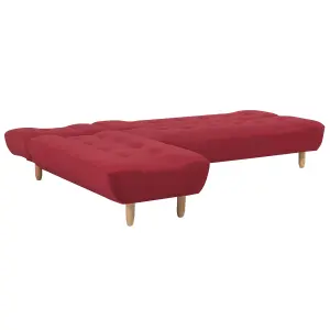 Right-Hand Corner Sofa ALSTEN Red Fabric Right Hand