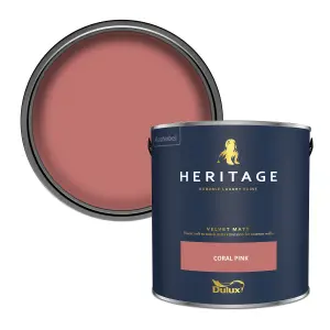 Dulux Trade Heritage Coral Pink Velvet matt Wall paint, 2.5L