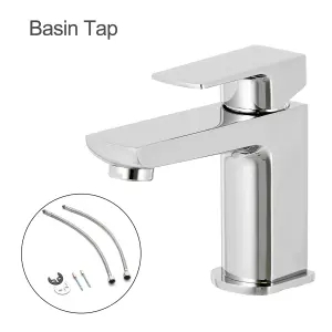 BATHWEST Basin Mixer Tap Chrome Single Handle Bathroom Sink Taps Single Handle Faucet