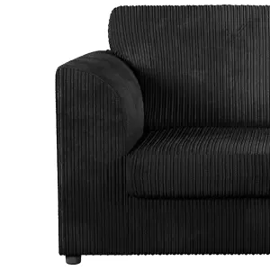 Luxor Jumbo Cord 3 + 2 Fabric Sofa Suite - Fullback Black