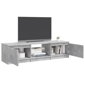 vidaXL TV Cabinet with LED Lights Concrete Grey 140x40x35.5 cm