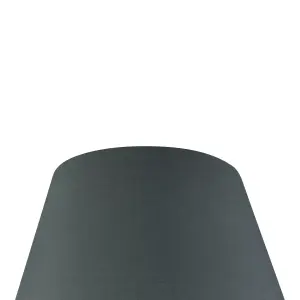 GoodHome Lokombi Dark grey Fabric dyed Light shade (D)30cm