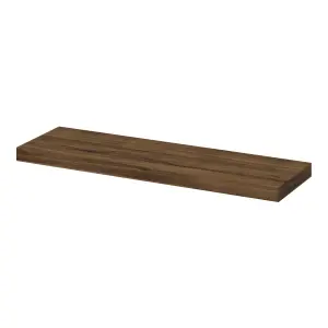 GoodHome Cusko Walnut effect Rectangular Floating shelf (L)80cm x (D)23.5cm