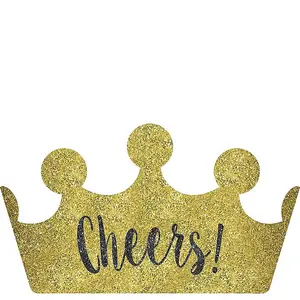 Amscan Cheers Glitter Crown Headband Gold/Black/Silver (One Size)