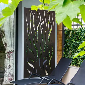 MirrorOutlet Amarelle Extra Large Metal Flame Decorative Garden screen Mirror 180cm X 90cm