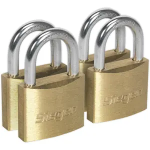 Secure Your Belongings with 4 Pack 40mm Brass Padlocks - Durable and Reliable Security