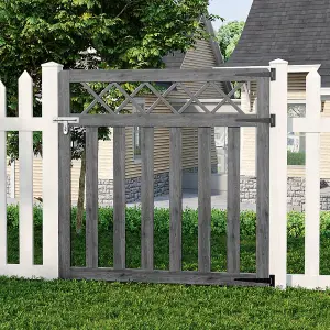 Classic Cross Top Wooden Gate for Garden and Yard Access 120cm W x 120cm H