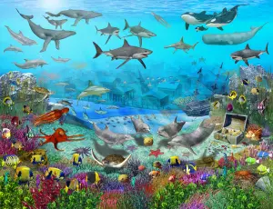 Walltastic Sea Adventure Multicolour Smooth Wallpaper Mural 8ft high x 10ft wide