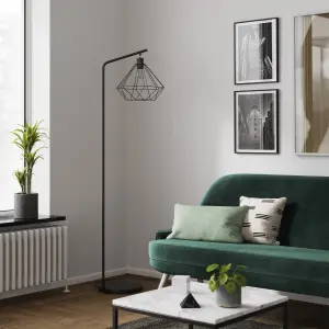 GoodHome Smertrio Matt Black Floor lamp