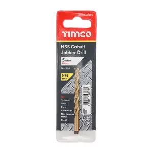 Timco - Ground Jobber Drills - Cobalt M35 (Size 5.0mm - 1 Each)