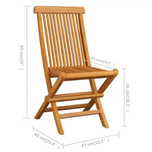 Berkfield Folding Garden Chairs 6 pcs Solid Teak Wood