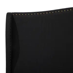 Fabric EU Double Size Bed Black COLMAR