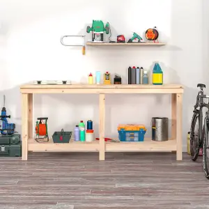 Berkfield Work Bench 180x50x80 cm Solid Wood Pine