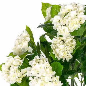 Homescapes Cream Hydrangea Artificial Plant with Pot, 85 cm