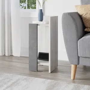 Lochlan Modern Compact Nightstand Bedside Table 25 x 27 x 60cm  Bedroom Furniture Ancient White / Right Orientation