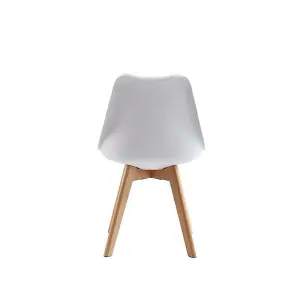 Single Dining Chair with Solid Wooden Legs and Seat Cushion Pad - Eva by MCC