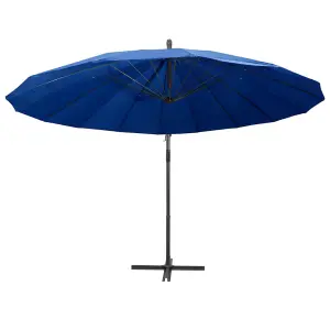 Berkfield Hanging Parasol Blue 3 m Aluminium Pole