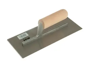 R.S.T. Notched Trowel 5mm V Notches Wooden Handle 11 x 4.1/2in