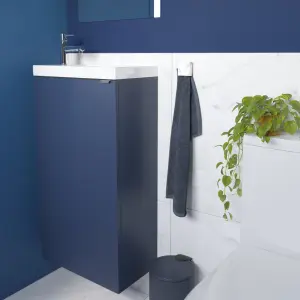 GoodHome Imandra Matt Blue Single Freestanding Bathroom Cloakroom unit (H) 790mm (W) 440mm