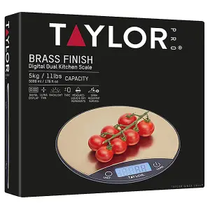 Taylor Pro Black & Brass 5kg Digital Dual Kitchen Scale