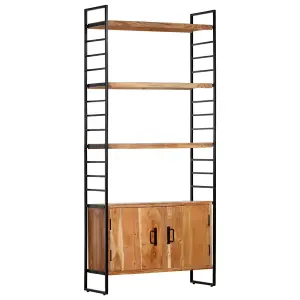 Berkfield 4-Tier Bookcase 80x30x180 cm Solid Acacia Wood