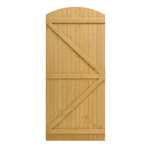 Semi Braced Arch Top Strong Wooden Garden Gate with Latch H 210 cm x W 90 cm