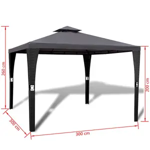 Berkfield Gazebo with Roof 3x3 m Dark Grey