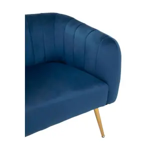 Interiors by Premier Larissa Two Seat Blue Velvet Sofa