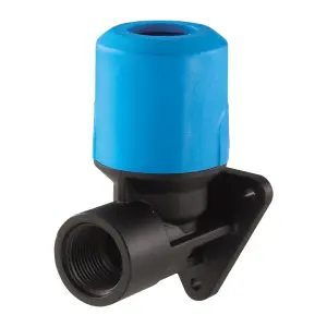 John Guest Speedfit Blue Wallplate Elbow 25mm x 1/2" - Pack of 2 for Efficient Water Connections