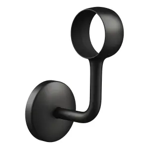 Rothley Matt Black Bannister Staircase Handrail Wall Bracket (Diam) 40mm