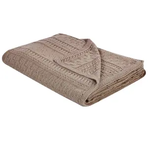 Bedspread DAULET Cotton 150 x 200 cm Brown