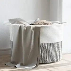 Ahmina Laundry Basket with Handles Grey/White