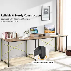 Costway L-Shaped Corner Computer Desk Reversible Study Writing Desk Workstation Home Office Laptop Table Natural