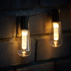 SA Products Vintage Edison Bulb Solar Garden String Lights - Warm White 10 LEDs - 2.25m