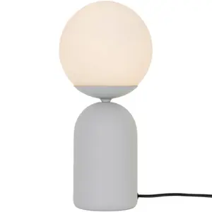 GoodHome Carterton Modern Round Matt Grey Table lamp