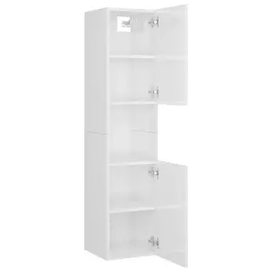 Berkfield Bathroom Cabinet High Gloss White 30x30x130 cm Engineered Wood