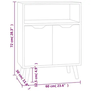 Sideboard 60x30x72 cm Engineered Wood High Gloss Black