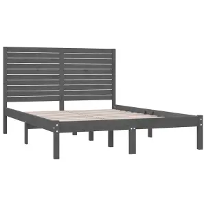 Berkfield Bed Frame Grey Solid Wood 120x200 cm