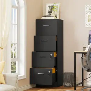 40cm Wide 4 -Drawer File Cabinet Black