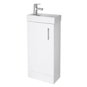 Vault 400mm Bathroom Vanity with Integrated Vitreous China Basin Gloss White