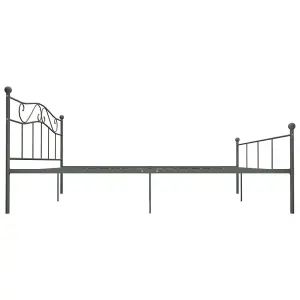 Berkfield Bed Frame Grey Metal 180x200 cm 6FT Super King