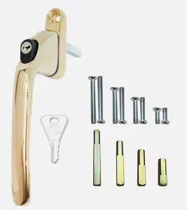 Schlosser Technik Inline Key Locking Espag Repair Window Handle Kit - GOLD