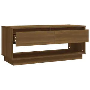 Berkfield TV Cabinet Brown Oak 102x41x44 cm Engineered Wood