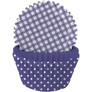 Anniversary House Polka Dot Gingham Muffin and Cupcake Cases (Pack of 75) Amethyst (One Size)