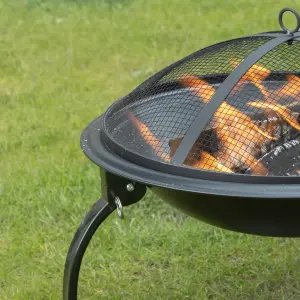 GardenKraft 19589 22" BBQ Grill and Firepit